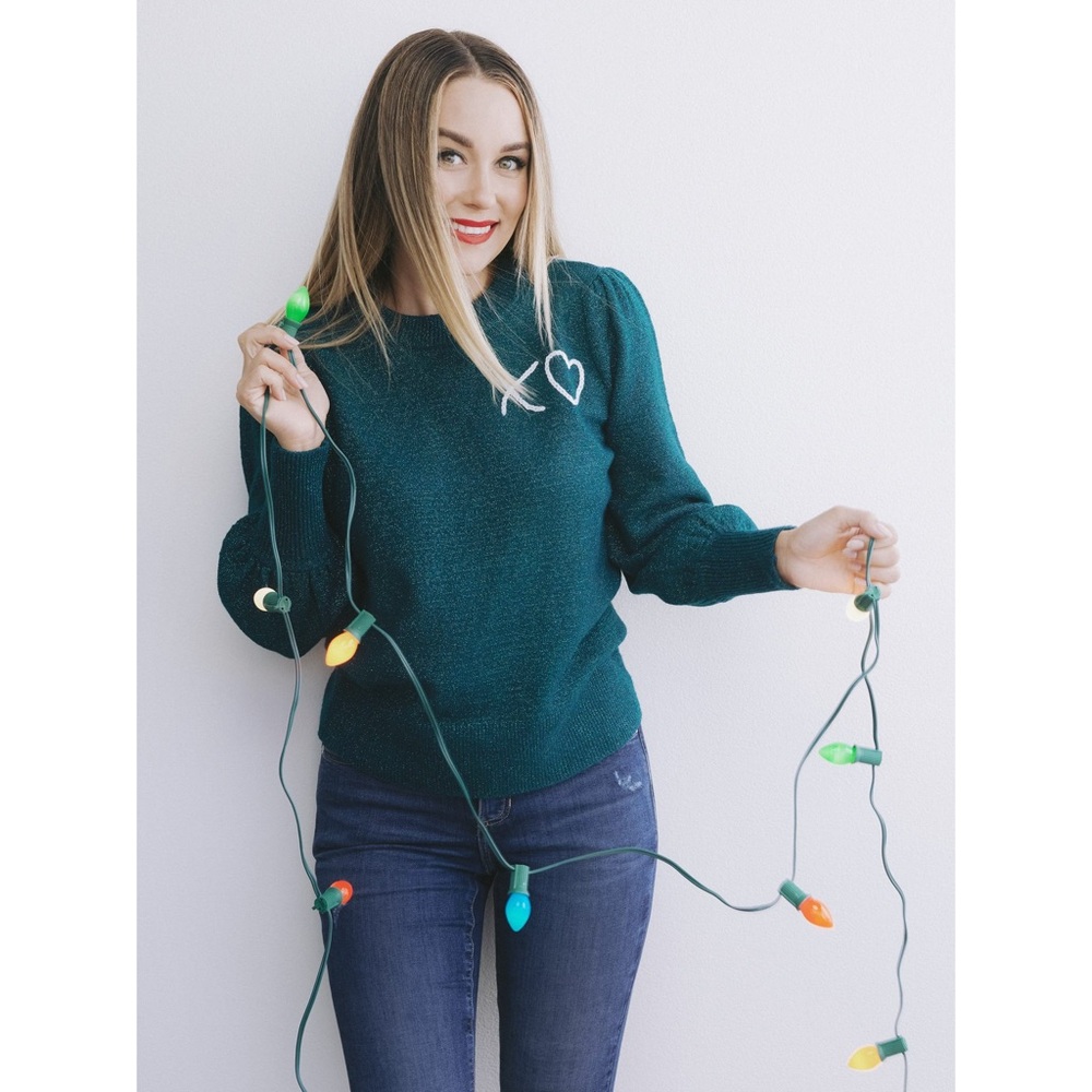 LC Lauren Conrad Crewneck Sweater Green Size M